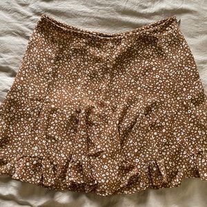 Tan/Light Brown Floral “Skort”